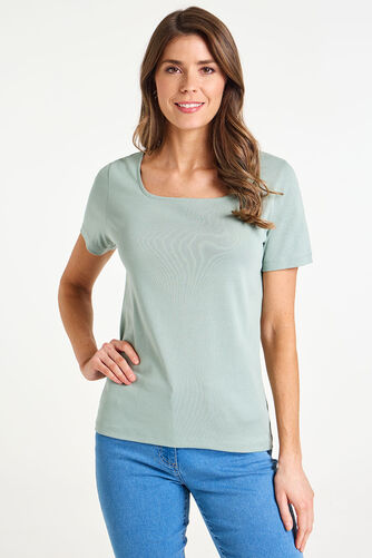 Square Neck Plain T-Shirt