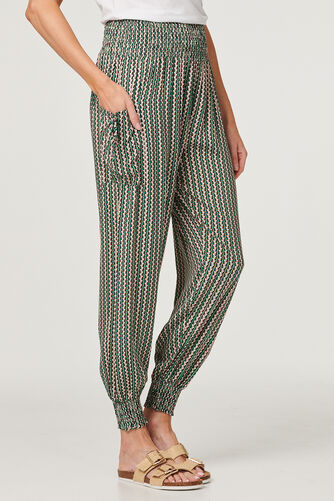 Izabel London - Stripe Print Pocket Detail Harem Pants