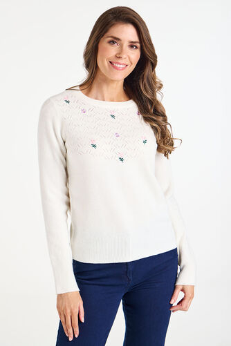 Flower Embroidered Jumper