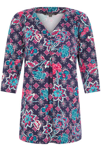 Floral Print V-Neck Tunic