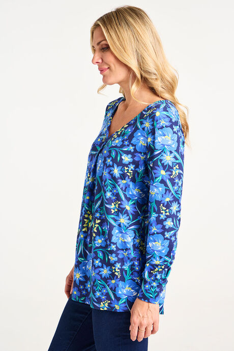 Floral Print Inverted Pleat Tunic