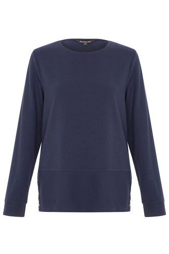 Long Sleeve Top with Popper Hem Fastening