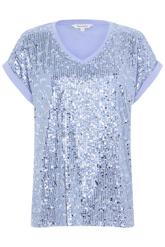 V-Neck Sequin Front T-Shirt