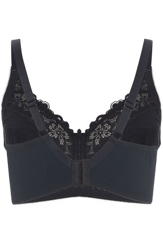 Animal Jacquard Lace Trim Non Wired Bra