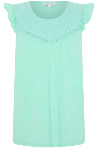 Lace Yoke Frill Detail Top
