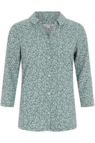 Ditsy Leaf Print Button Through Shirt