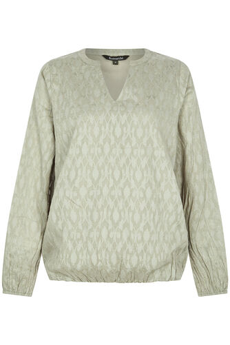Jacquard Bubble Hem Blouse