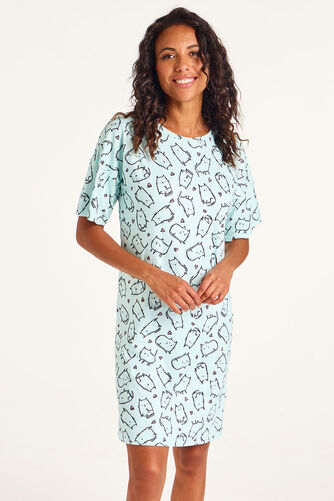 All Over Cat Print Nightdress