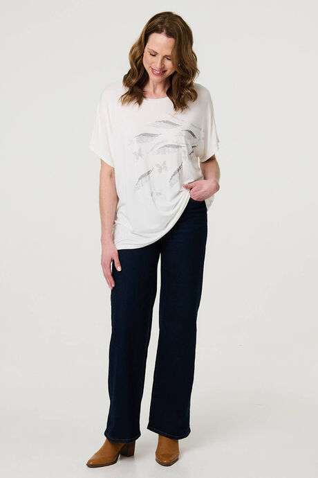 Izabel London – Sparkly Embellished Relaxed T-Shirt
