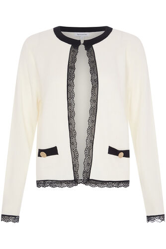 Lace Edge Knitted Cardigan