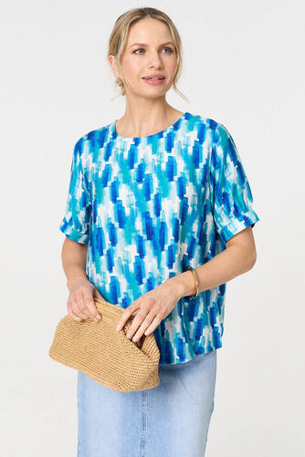 Izabel London – Printed 1/2 Turn-Up Sleeve Blouse
