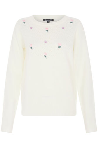 Flower Embroidered Jumper