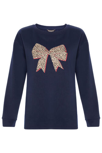 Animal Bow Print Sweatshirt