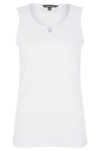 Sleeveless Plain Notch Neck Vest