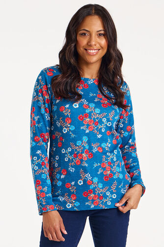 Long Sleeve Ditsy Print Top
