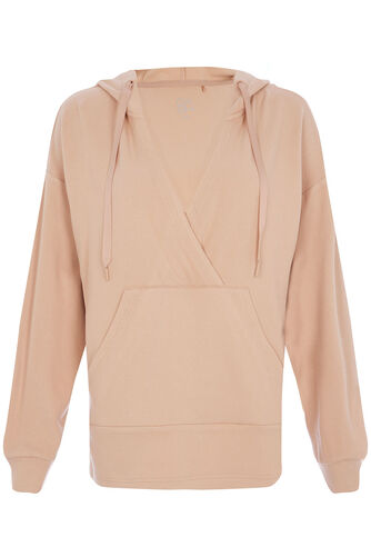 DASH - Long Sleeve Soft Touch Wrap Front Hooded Sweatshirt