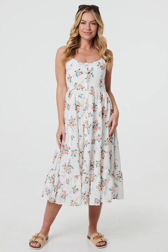 Izabel London – Floral A-Line Cami Strap Midi Dress