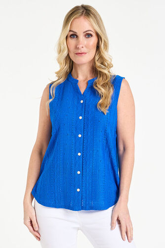 Sleeveless Broderie Jersey Shirt