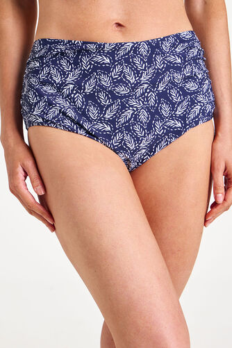 Dotty Leaf Foulard Print Ruched Swim Briefs
