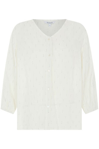 Lurex Dobby Button Through Blouse