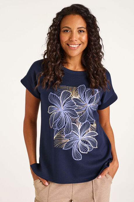 Dash – Foil Floral Print Top