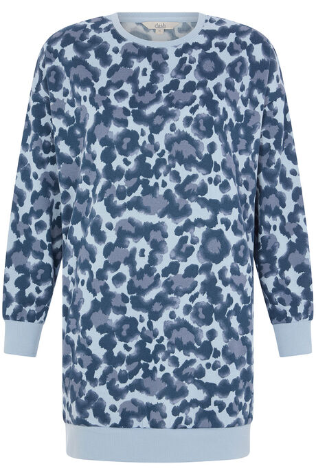Dash – Animal Print Longline Sweatshirt with Pockets
