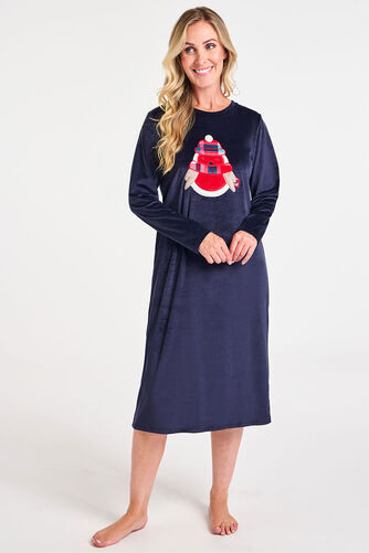 Robin in Scarf Print Fleece Nightdress