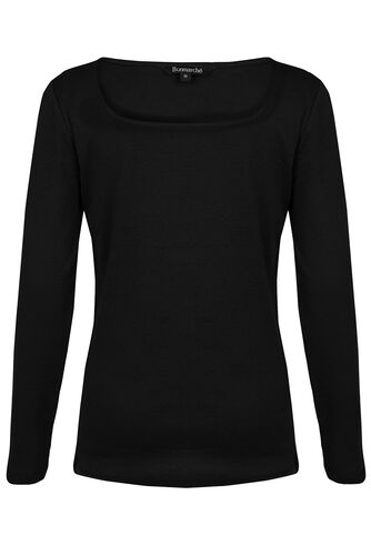 Long Sleeve Boat Neck Plain T-Shirt