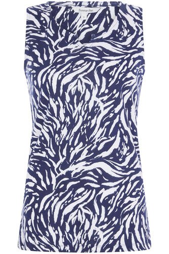 Notch Neck Animal Print Vest